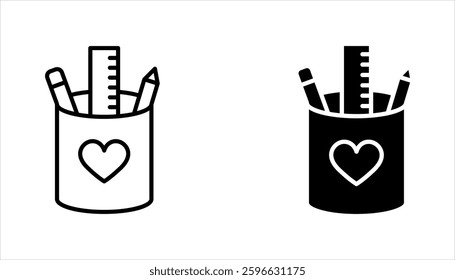 Pencil stand icon set, stationery icon in trendy outline style design. Pencil stand icon for website design, vector illustration on white background