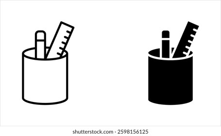 Pencil stand icon set, stationery icon in trendy outline style design. Pencil stand icon for website design, vector illustration on white background