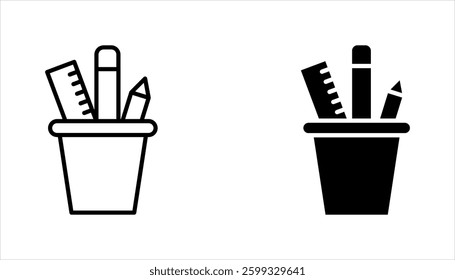 Pencil stand icon set, stationery icon in trendy outline style design. Pencil stand icon for website design, vector illustration on white background
