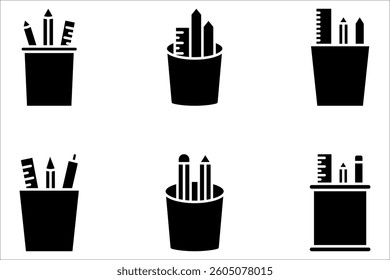 Pencil stand icon set, stationery icon in trendy outline style design. Pencil stand icon for website design, vector illustration on white background.