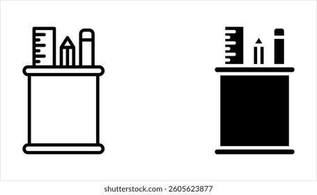 Pencil stand icon set, stationery icon in trendy outline style design. Pencil stand icon for website design, vector illustration on white background.