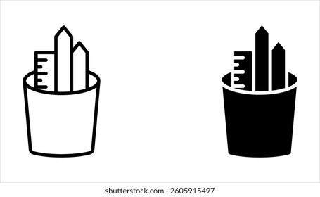 Pencil stand icon set, stationery icon in trendy outline style design. Pencil stand icon for website design, vector illustration on white background.