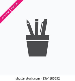 Pencil Stand Icon, Vector in Glyph Style