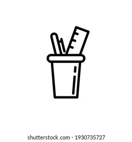Pencil stand icon vector illustration logo template for many purpose. Isolated on white background.