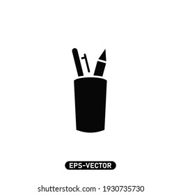 Pencil stand icon vector illustration logo template for many purpose. Isolated on white background.