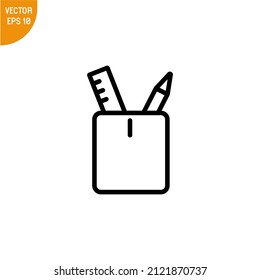 Pencil stand icon vector illustration logo template for many purpose. Isolated on white background.