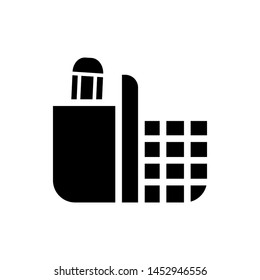 Pencil stand icon , vector logo template business emblem isolated illustration, outline solid background white . 