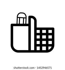 Pencil stand icon , vector logo template business emblem isolated illustration, outline solid background white . 