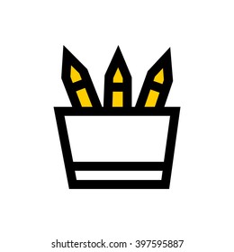 Pencil stand line icon. Pixel perfect fully editable vector icon suitable for websites, info graphics and print media.