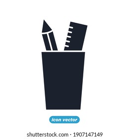 pencil stand office icon. pencil stand for workspace and workplace symbol vector illustration.