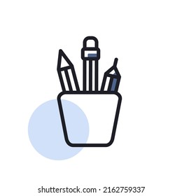 Pencil stand outline icon. Workspace sign. Graph symbol for your web site design, logo, app, UI. Vector illustration, EPS10.