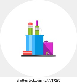 Pencil Stand with Pen and Rubber Icon