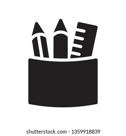 Pencil stand, stationery icon in trendy glyph style design. Vector graphic illustration. Pencil stand icon for website design, logo, and ui. Vector file. EPS 10.