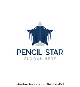 Pencil Star Simple Logo Design