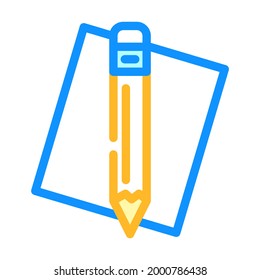 pencil stationery color icon vector. pencil stationery sign. isolated symbol illustration