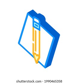 pencil stationery isometric icon vector. pencil stationery sign. isolated symbol illustration