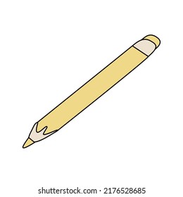 Pencil. Stationery for school. Vector illustration in doodle style on white background