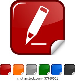 Pencil  sticker icon. Vector illustration.