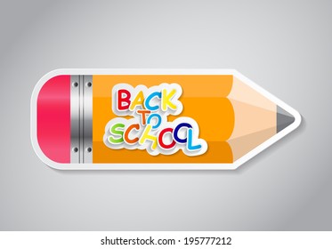 Pencil Sticker Label Vector Illustration