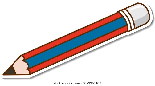 A pencil sticker on white background illustration