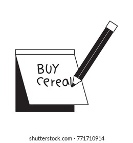 pencil and sticky note