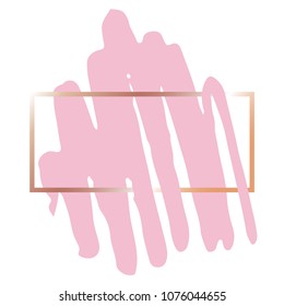 a pencil stroke and a rectangle-shaped golden frame