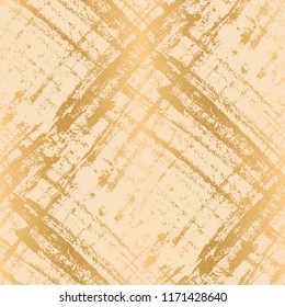 Pencil strokes in gold and rosy colors seamless pattern. Abstract texture repeatable motif for background, wrapping paper, fabric, surface design 
