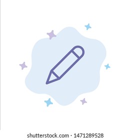Pencil, Study, School, Write Blue Icon on Abstract Cloud Background. Vector Icon Template background