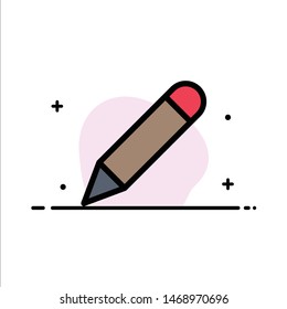 Pencil, Study, School, Write  Business Flat Line Filled Icon Vector Banner Template. Vector Icon Template background