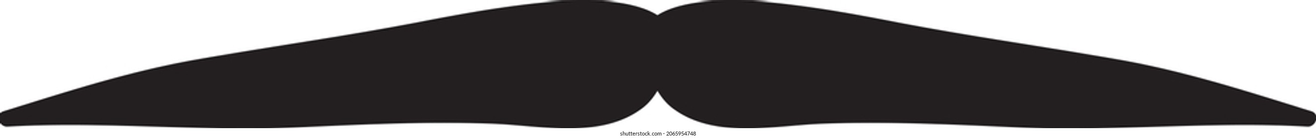 Icono de ilustración editable de bigote negro estilo lápiz