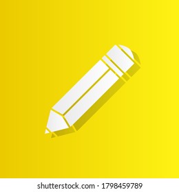 pencil, style white icon with shadow