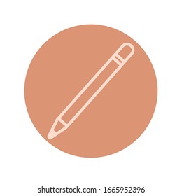 pencil supply block and line icon vectro illustration design