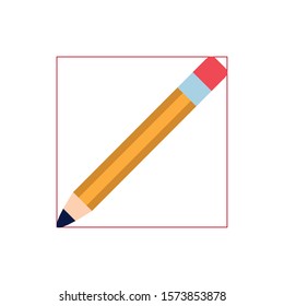 pencil supply flat style icon vector illustration design