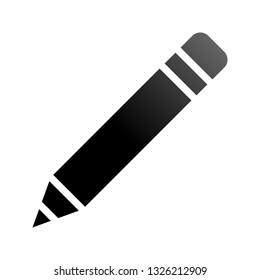 Pencil symbol icon - black gradient, isolated - vector illustration