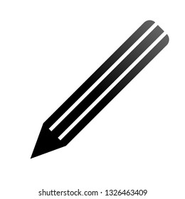 Pencil symbol icon - black gradient, isolated - vector illustration