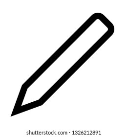 Pencil symbol icon - black simple outline, isolated - vector illustration