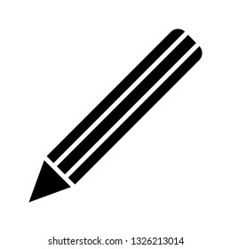Pencil symbol icon - black simple, isolated - vector illustration