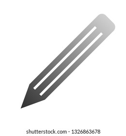 Pencil symbol icon - gray gradient, isolated - vector illustration