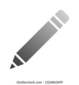 Pencil symbol icon - gray gradient, isolated - vector illustration