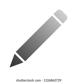 Pencil symbol icon - gray gradient, isolated - vector illustration