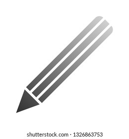 Pencil symbol icon - gray gradient, isolated - vector illustration