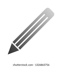 Pencil symbol icon - gray gradient, isolated - vector illustration
