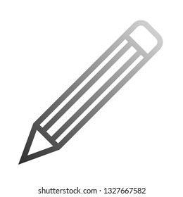 Pencil symbol icon - gray gradient outline, isolated - vector illustration