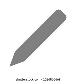 Pencil symbol icon - gray simple, isolated - vector illustration
