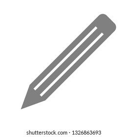 Pencil symbol icon - gray simple, isolated - vector illustration