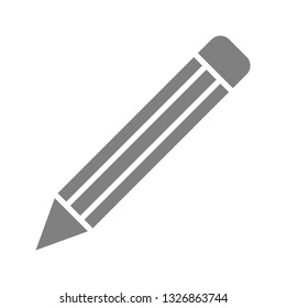 Pencil symbol icon - gray simple, isolated - vector illustration