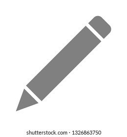 Pencil symbol icon - gray simple, isolated - vector illustration