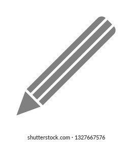 Pencil symbol icon - gray simple, isolated - vector illustration
