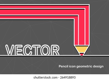 pencil symbol icon and space for text. Flat design.Banners