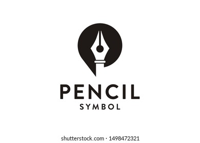 pencil symbol logo design vector illustration